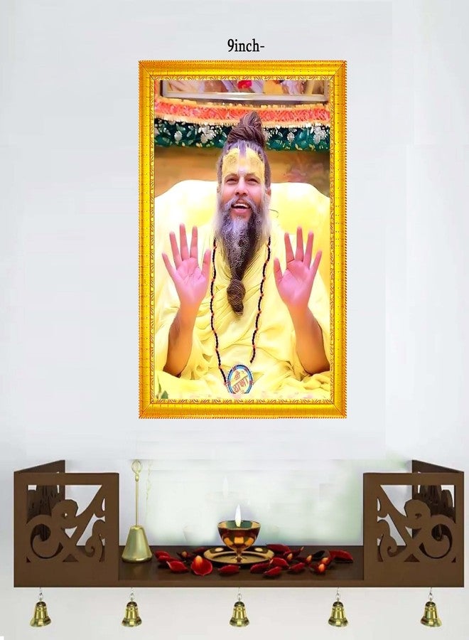 ZIG-ZAG zig zag Shri Premanand Govind Sharan Ji Maharaj Religious Rectangular Photo Frame For Mandir And Wall Decor Small Size (7X9 Inches), Gold - Image 4
